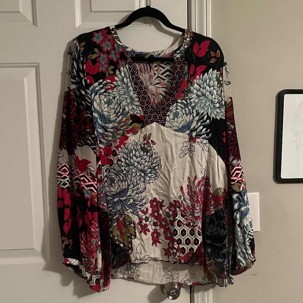 Hale Bob Geometric Blouse Skirt Size Large